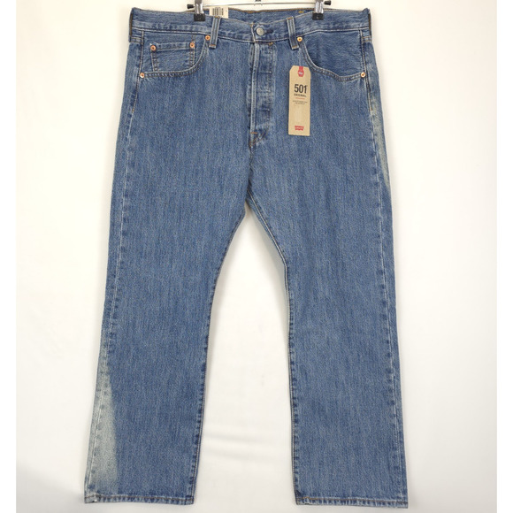 Levi's Other - Men's Levi's 501 Straight Leg 38x30 Button Fly Bleached Blue Denim Jeans